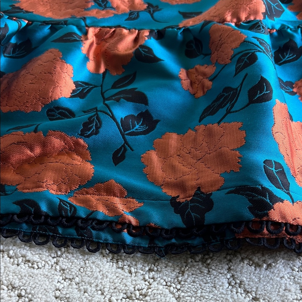 Floral Long Sleeve Dress - Teal and Orange - Picture 5 of 7